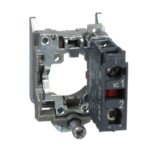 Corps de bouton /contact assemblé - 1O - raccordement vis-étrier, Harmony XB4 Schneider Electric -