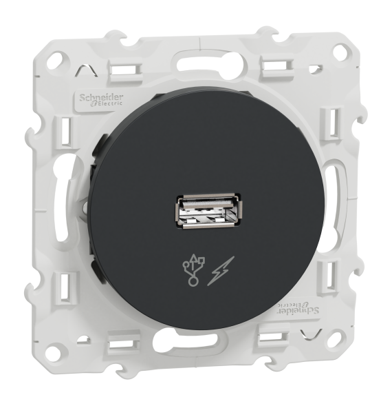 Prise alimentation USB 5V - anthracite Odace Schneider Electric