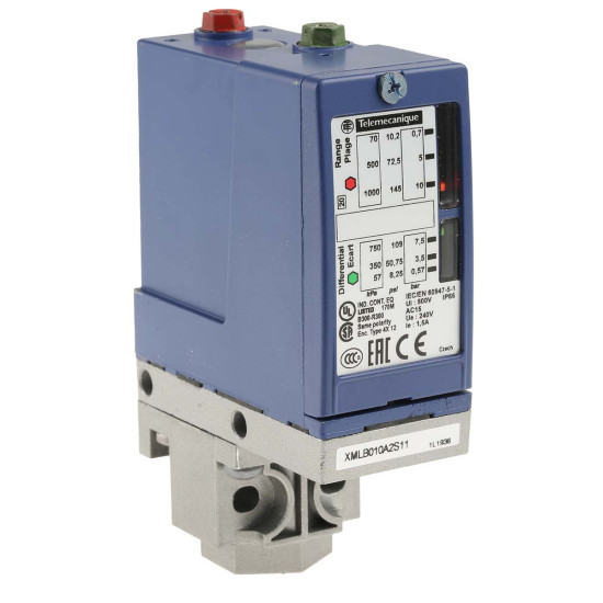 Pressostat XMLB 10 bar écart réglable 2 seuils 1OF, Schneider Electric - XMLB010A2S11,Relais