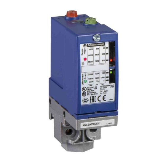Pressostat XMLB 20 bar écart réglable 2 seuils 1OF, Schneider Electric - XMLB020A2S11,Relais