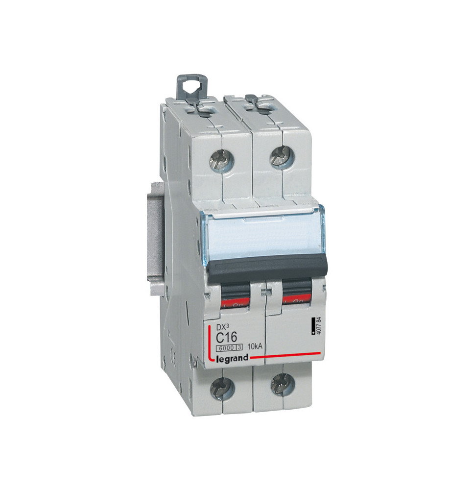 Disjoncteur DX³6000 10kA arrivée haute et départ bas à vis 2P Disjoncteur DX³6000 10kA arrivée haute et départ bas à vis 2P