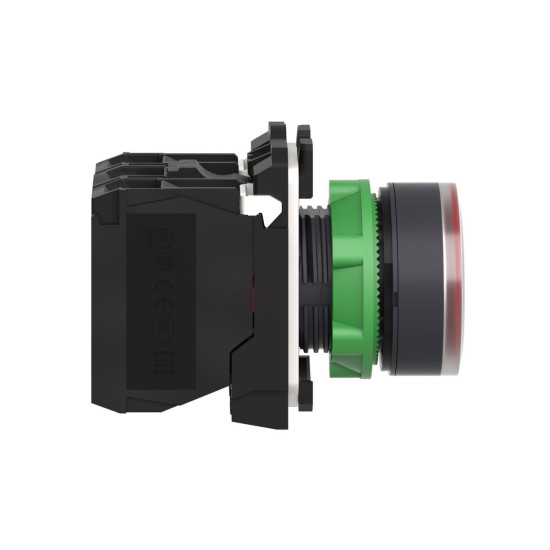 Bouton - poussoir lumineux rouge Ø22 - impulsion - 240 V - 1O+1F, Harmony XB5 Schneider Electric -