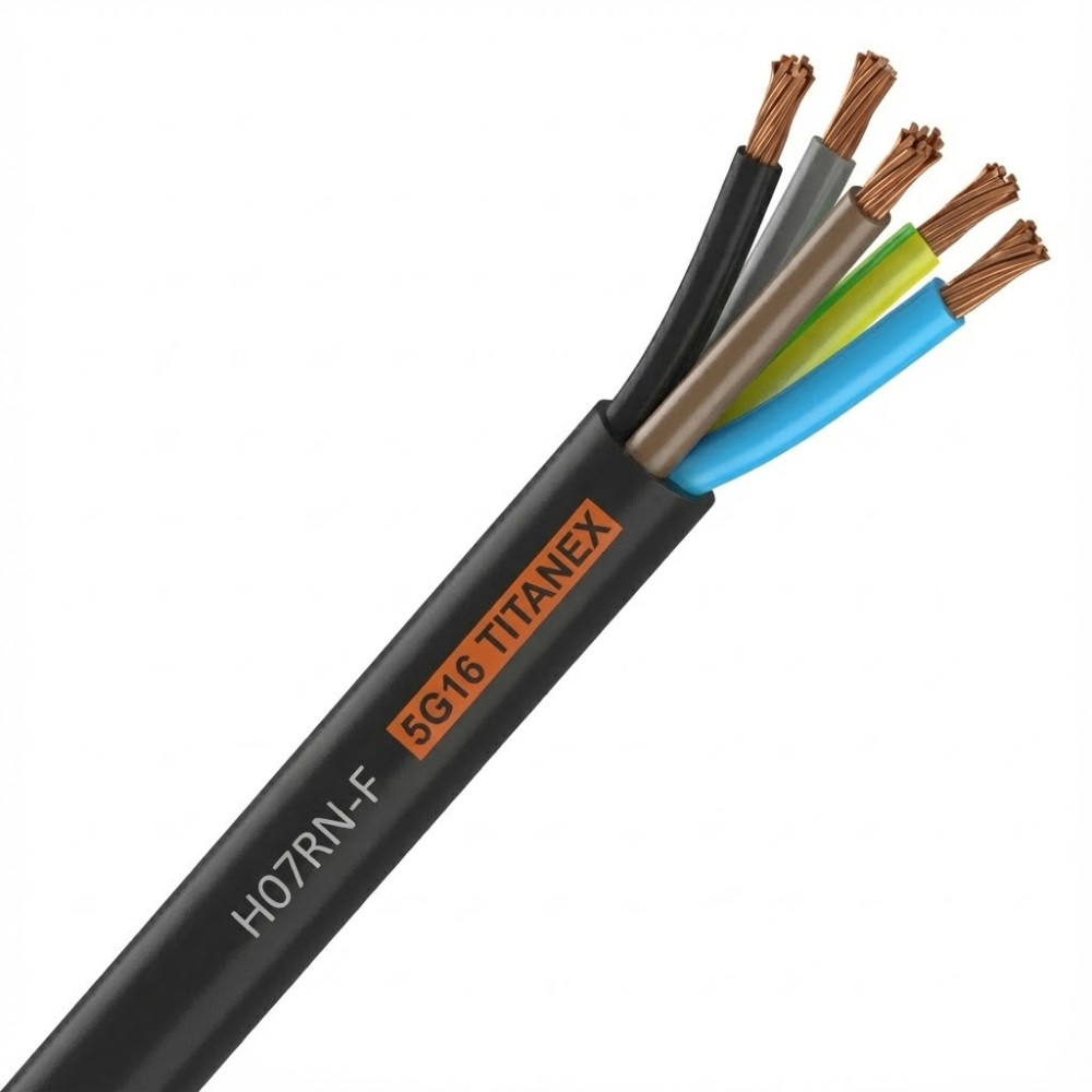 Câble électrique souple titanex 5G16mm² - Nexans - 10055605,Câble électrique Nexans