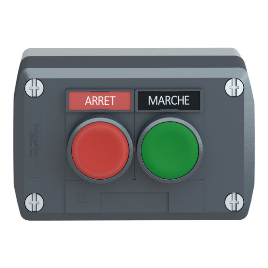 Boutons poussoirs 2 - Ø22 - vert /rouge, Harmony XALD Schneider Electric - XALD211,Bouton poussoir