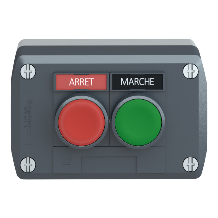 Boutons poussoirs 2 - Ø22 - vert /rouge, Harmony XALD Schneider Electric - XALD211,Bouton poussoir