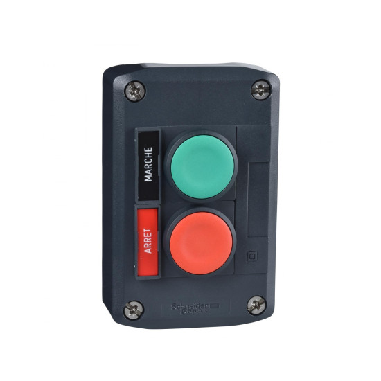 Boutons poussoirs 2 - Ø22 - vert /rouge, Harmony XALD Schneider Electric - XALD211,Bouton poussoir