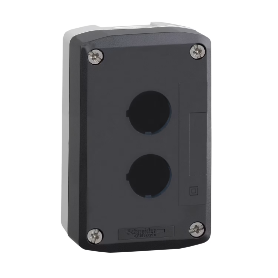 Boite 2 trous Ø22 - couvercle gris foncé - fond gris clair, Harmony XAL Schneider Electric -