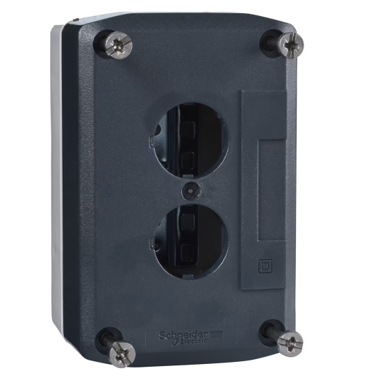 Boite 2 trous Ø22 - couvercle gris foncé - fond gris clair, Harmony XAL Schneider Electric -