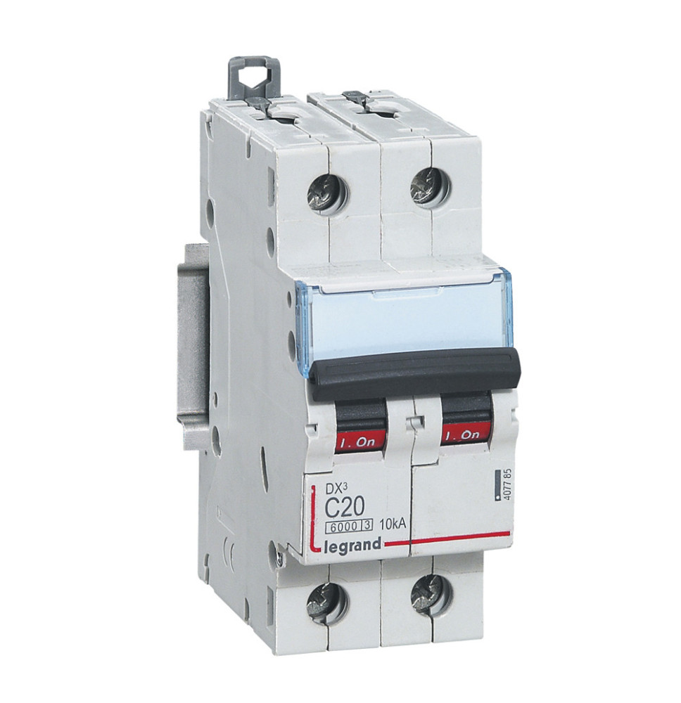 Disjoncteur DX³6000 10kA arrivée haute et départ bas à vis 2P Disjoncteur DX³6000 10kA arrivée haute et départ bas à vis 2P