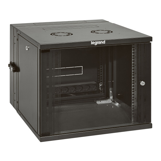Baie, rack et coffret informatique 19pouces livré monté capacité 12U - 625x600x610mm Linkeo Legrand