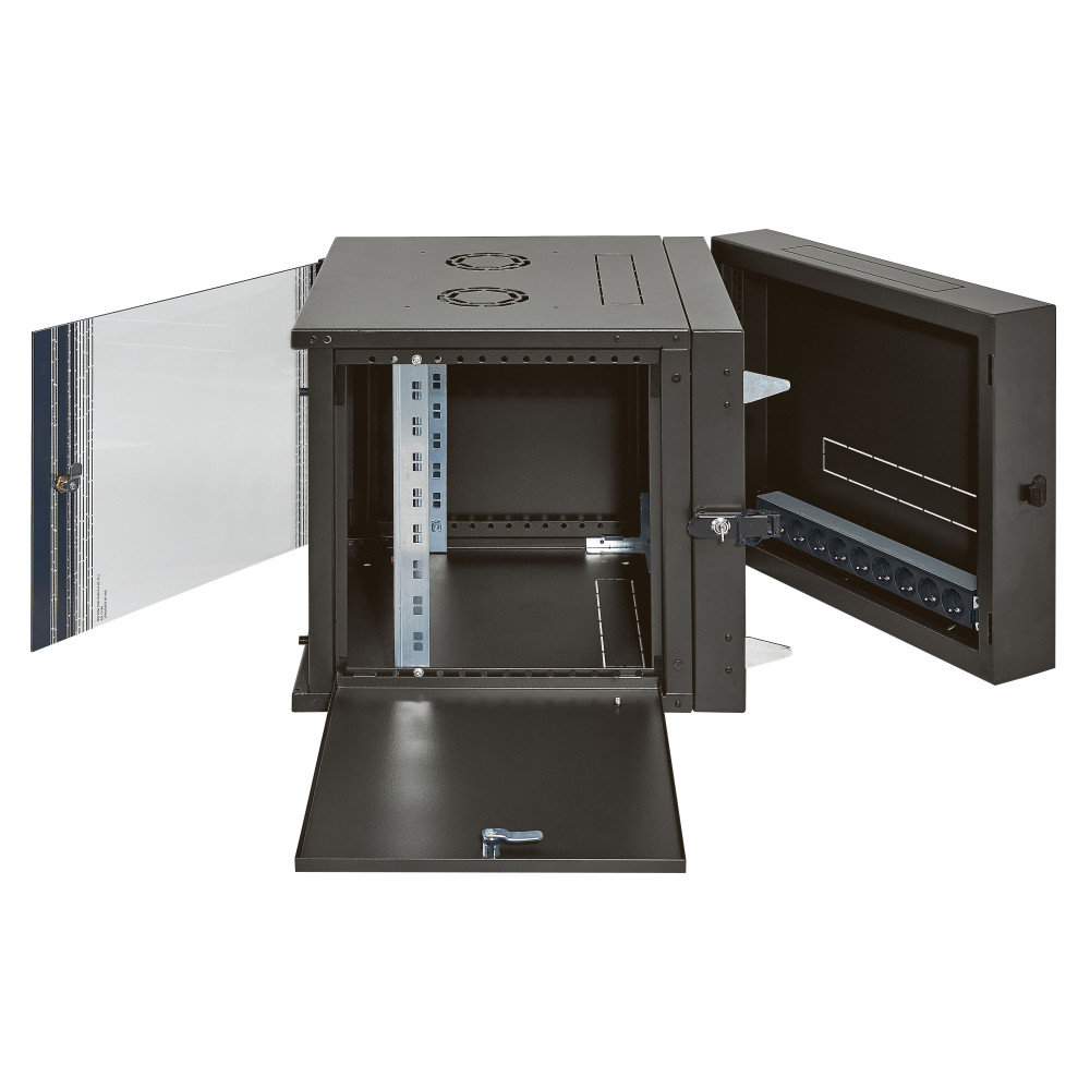 Baie, rack et coffret informatique 19pouces livré monté capacité 21U - 1025x600x610mm Linkeo