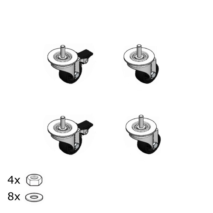 Accéssoires Baie, Rack et Coffret - Jeu de 4 roulettes pour coffrets 19pouces Linkeo Legrand -