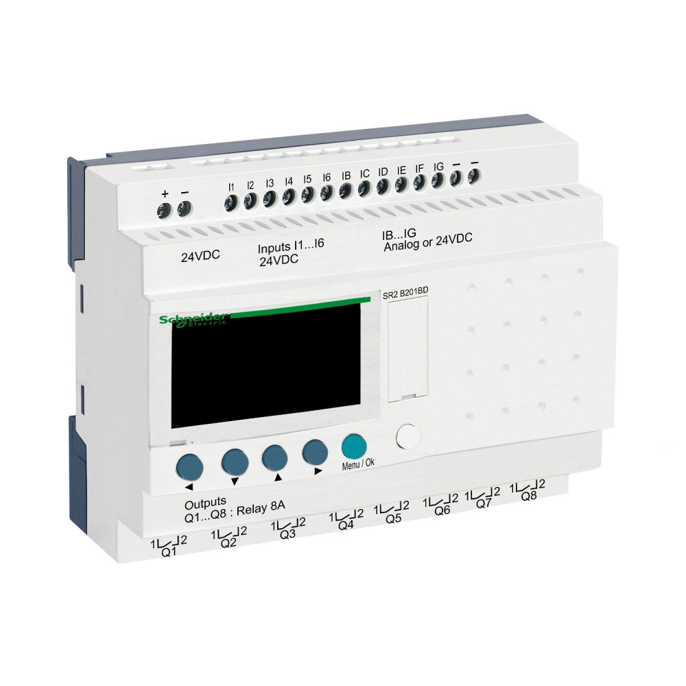 Relais intelligent compact - 20 E/S 24Vcc - horloge - affichage Zelio Logic Schneider Electric -