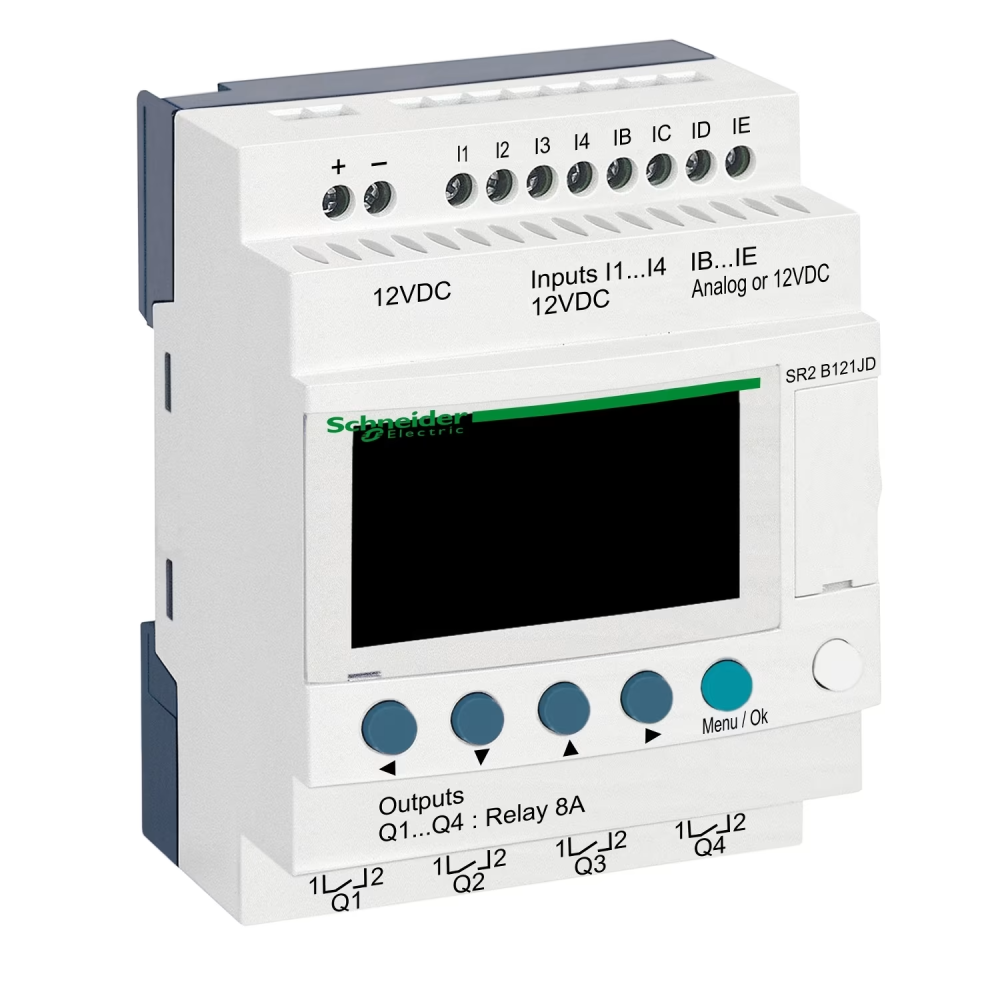 Relais intelligent compact - 12 E/S 12Vcc - horloge - affichage Zelio Logic Schneider Electric -