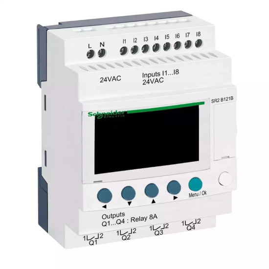 Relais intelligent compact - 12 E/S 24Vca - horloge - affichage Zelio Logic Schneider Electric -