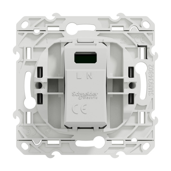 Prise alimentation USB 5V - aluminium Odace Schneider Electric - S530408,Prise Schneider Electric