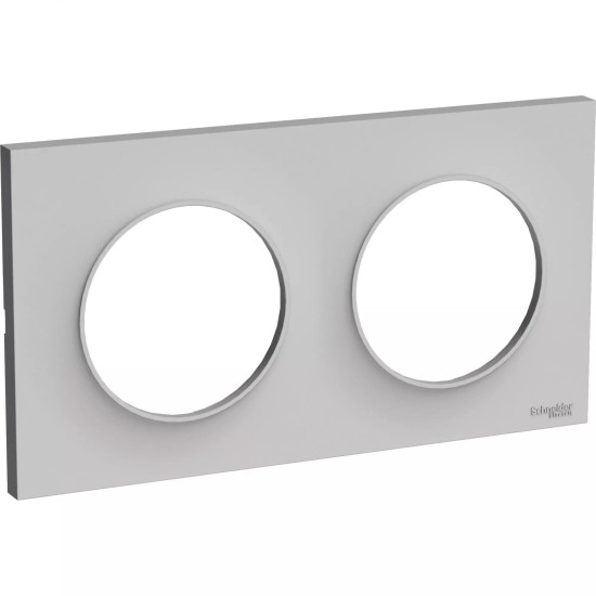Plaque de finition 2 postes H/V entraxe 71mm sable Odace Styl - Schneider Electric -