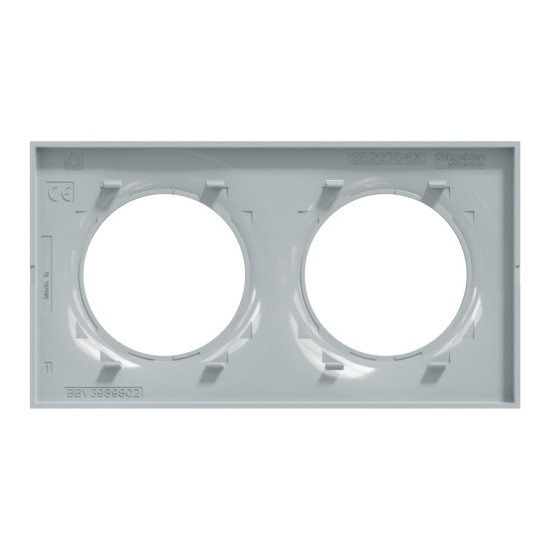 Plaque de finition 2 postes H/V entraxe 71mm sable Odace Styl - Schneider Electric -