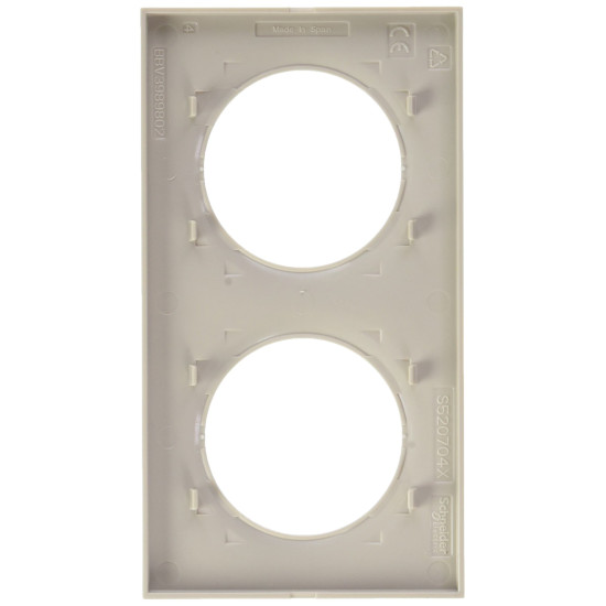 Plaque de finition 2 postes H/V entraxe 71mm sable Odace Styl - Schneider Electric -