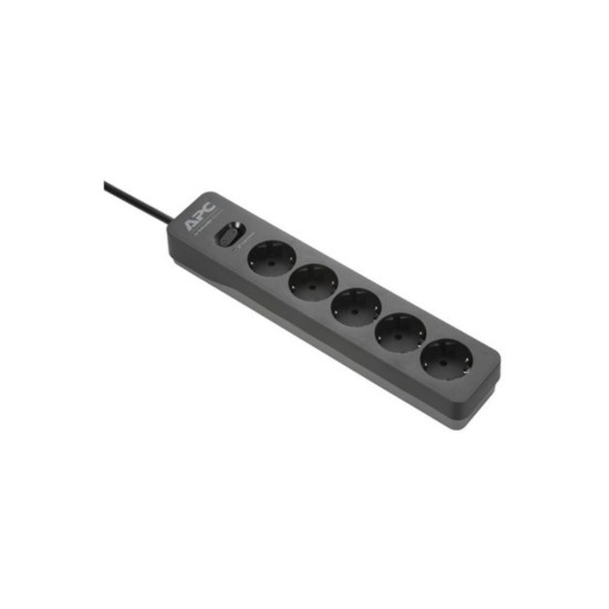 Multiprises parasurtenseur - 5 prises GR 16A - 2 USB - 230V - noir SurgeArrest Essential Schneider
