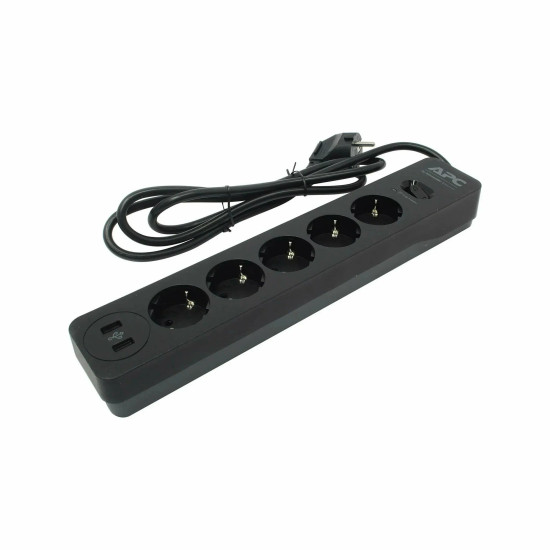 Multiprises parasurtenseur - 5 prises GR 16A - 2 USB - 230V - noir SurgeArrest Essential Schneider