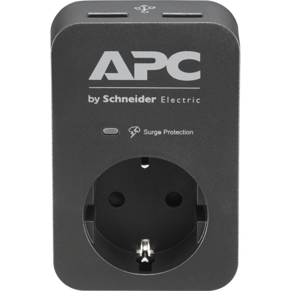 Prise 2P+T, 2 ports USB, noir, 230 V, APC Essential SurgeArrest Schneider Electric -