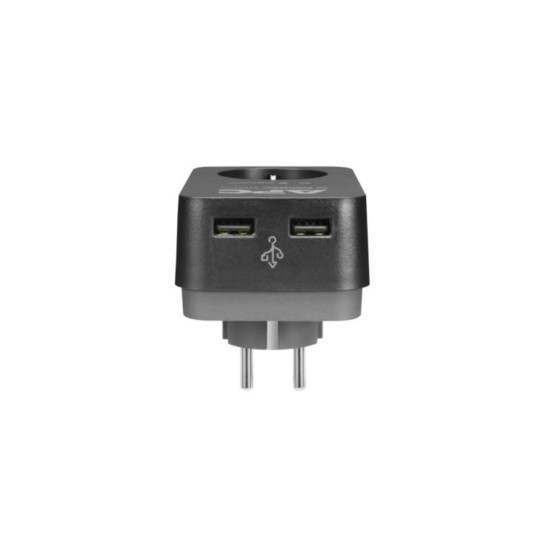 Prise 2P+T, 2 ports USB, noir, 230 V, APC Essential SurgeArrest Schneider Electric -