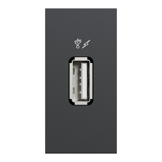 Chargeur USB - 5Vcc - 1A - 1 module - Anthracite - mécanisme seul - New Unica Schneider Electric -
