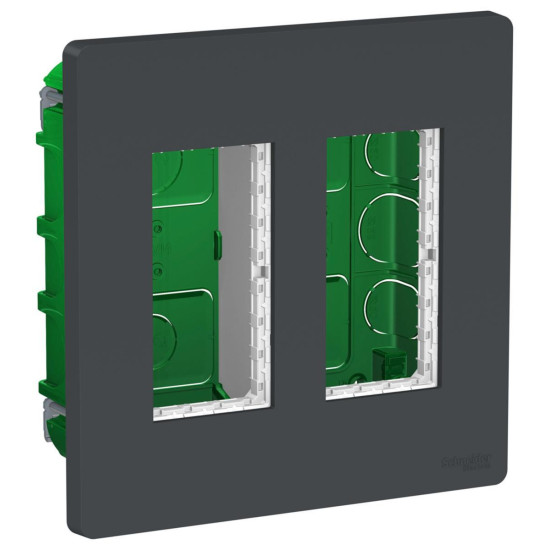 Boîte de concentration encastrée complète - 2 col de 4 mod -