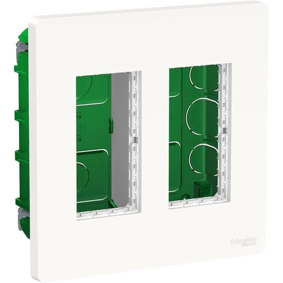 Boîte de concentration encastrée complète - 2 col de 4 mod -