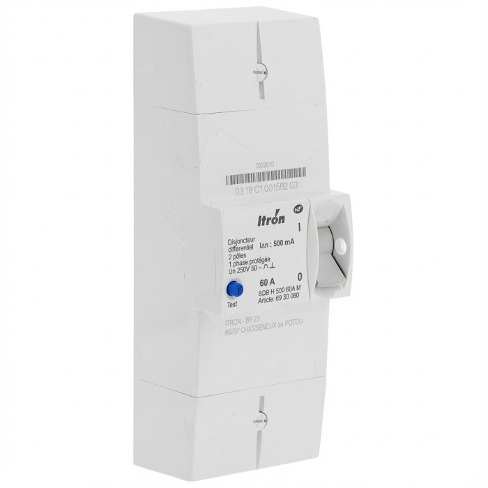 Disjoncteur d'abonné monophasé 60A 500mA différentiel