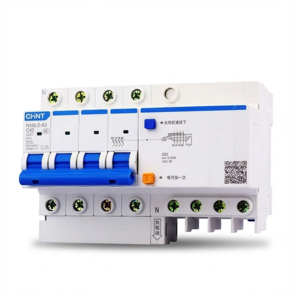 Disjoncteur Différentiel 6kA 4P C-40A 300mA NXBLE-63 CHINT -