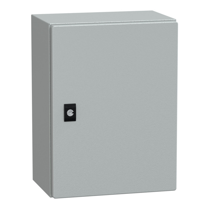 Coffret acier - porte pleine H400xL300xP200 IP66 IK10 RAL7035 Spacial CRN PanelSeT Schneider