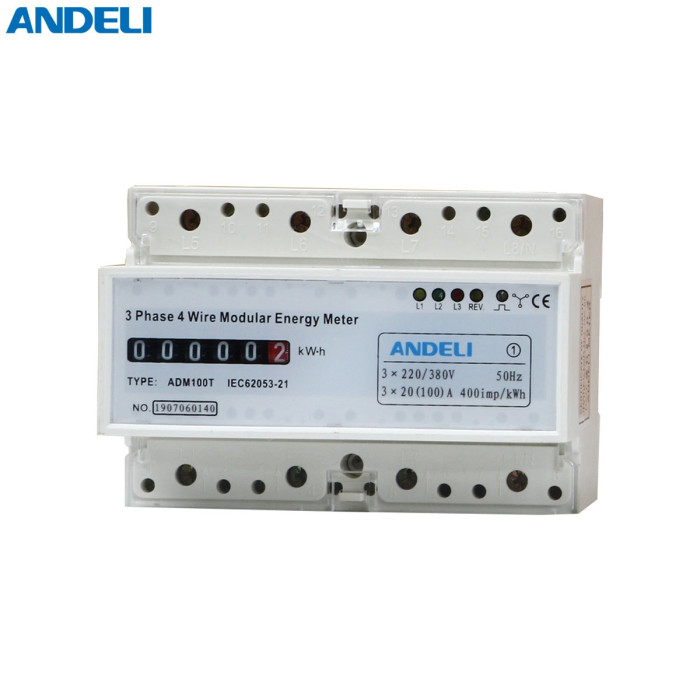 Compteur d’énergie 3PH 15-60A ANALOGUE 380V SUR RAIL -ANDELI -