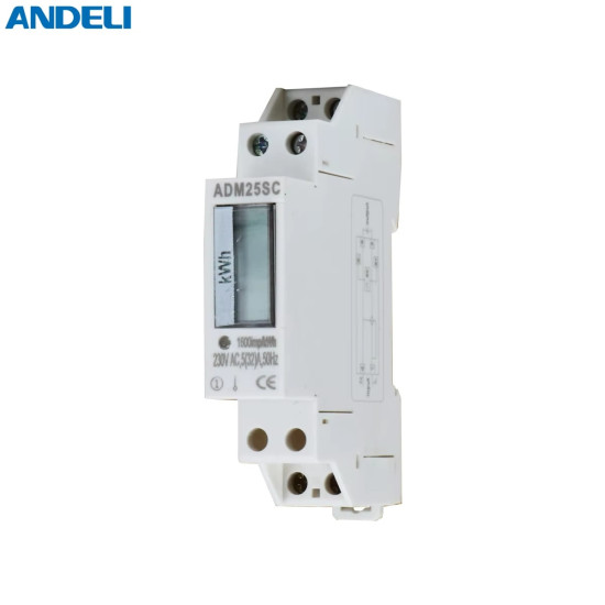 Compteur d’énergie PH+N 5(32)A LCD 220V SUR RAIL -ANDELI -