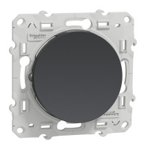 Interrupteur bouton poussoir - anthracite - 10A Odace Schneider