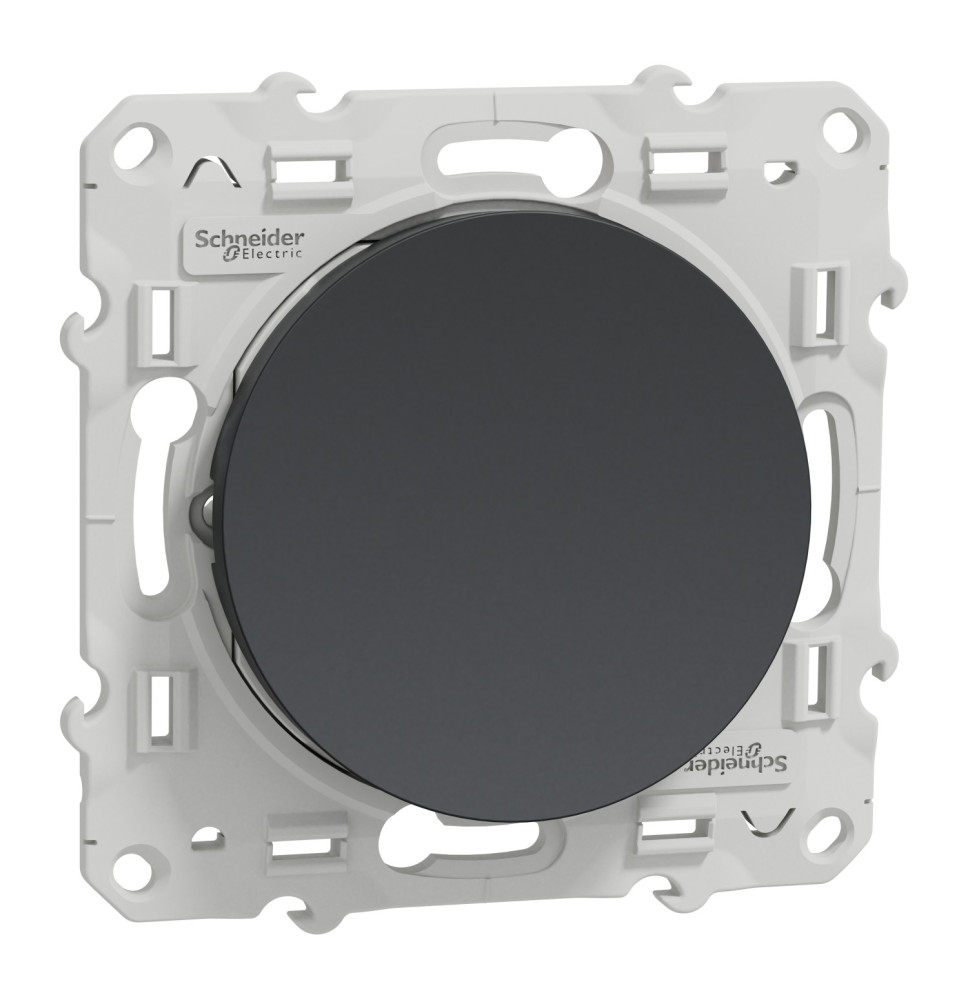 Interrupteur bouton poussoir - anthracite - 10A Odace Schneider Interrupteur bouton poussoir - anthracite - 10A Odace Schneider