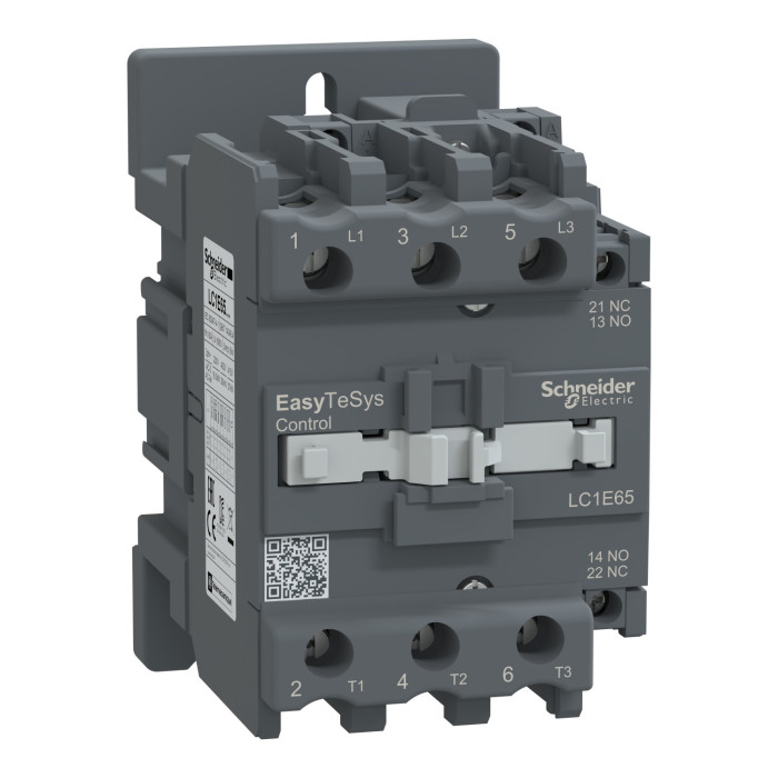 Contacteur, LC1E, triphasé (3NO), AC-3, ≤ 440 V, 65 A, bobine 240 V AC, 50 Hz, Easy TeSys Schneider