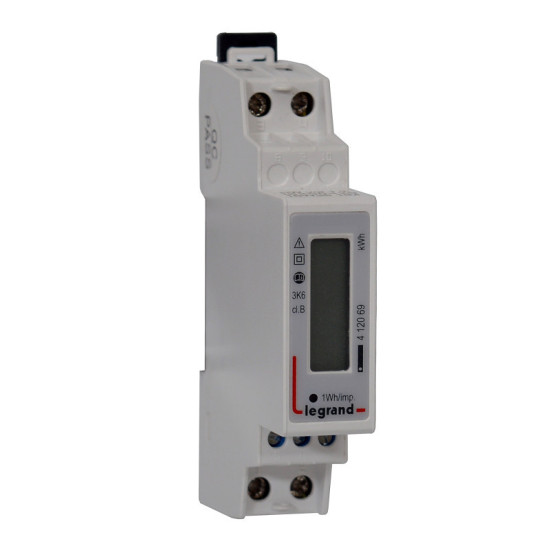 Compteur modulaire monophasé EMDX³ MID raccordement direct 45A 1 module avec sortie à impulsions -