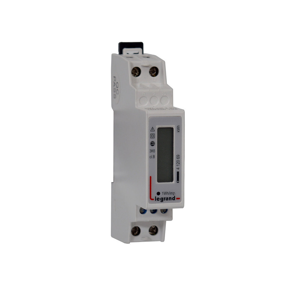 Compteur modulaire monophasé EMDX³ MID raccordement direct 45A 1 module avec sortie à impulsions -
