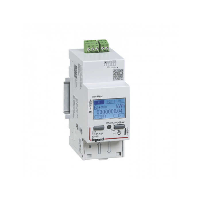 Compteur modulaire monophasé EMDX³ non MID raccordement direct 63A 2 modules avec sortie à