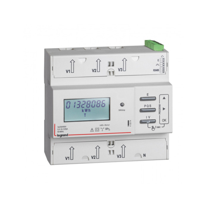 Compteur modulaire triphasé EMDX³ MID raccordement direct 125A 6 modules - Legrand -