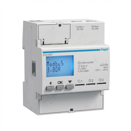 Compteur d'énergie monophasé direct 3x80A 4M AGARDIO - HAGER -