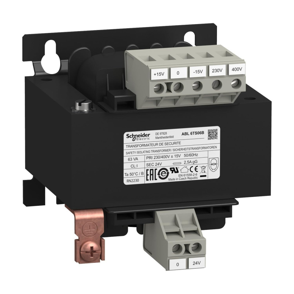 Transformateur de Tension 630VA U1:230..400V U2:230V - SCHNEIDER - ABL6TS63U,Transformateur