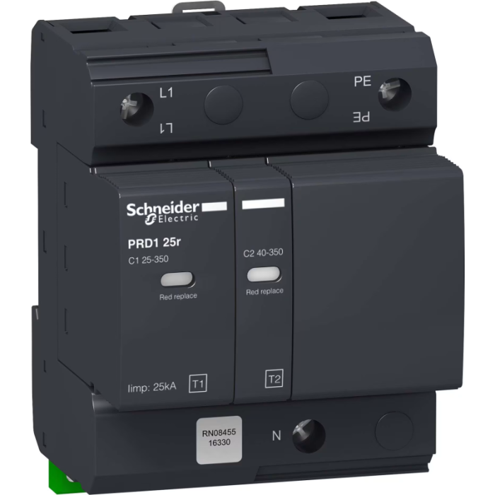 PARAFOUDRE de TYPE1 PRD1 25KA AVEC REPORT de SIGNALISATION -SCHNEIDER-16361,Parafoudre