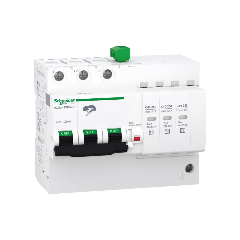 PARAFOUDRE IQUICK- PRD40R -3P+N- 40KA- TYPE2 AVEC REPORT SIGNALISATION A9L16294 SCHNEIDER,Parafoudre