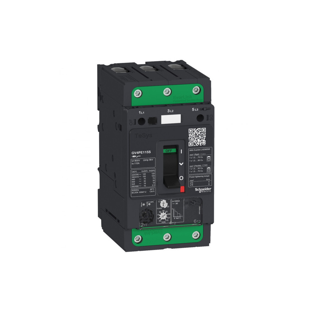 DISJONCTEUR 3P80A 50kA MAGNETO-THERMIQUE - SCHNEIDER - GV4PE80N,Disjoncteur Schneider Electric
