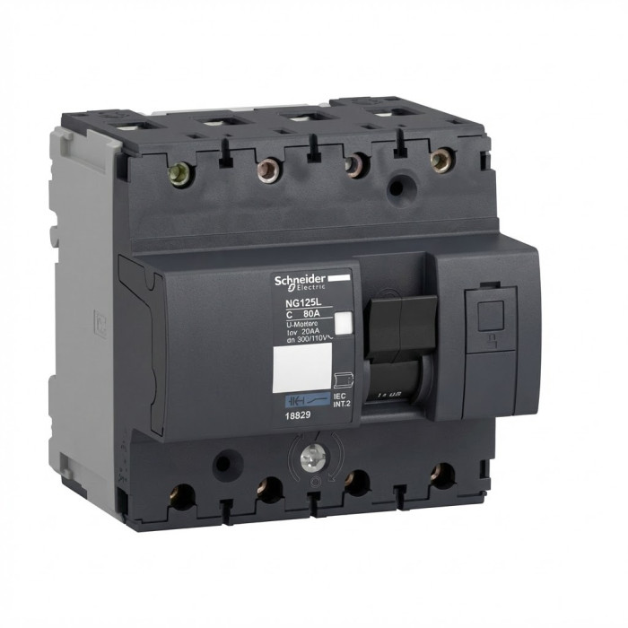 DISJONCTEUR MODULAIRE Acti9 NG125N, 4P, 100A, Courbe C 25kA - SCHNEIDER - 18659,Disjoncteur