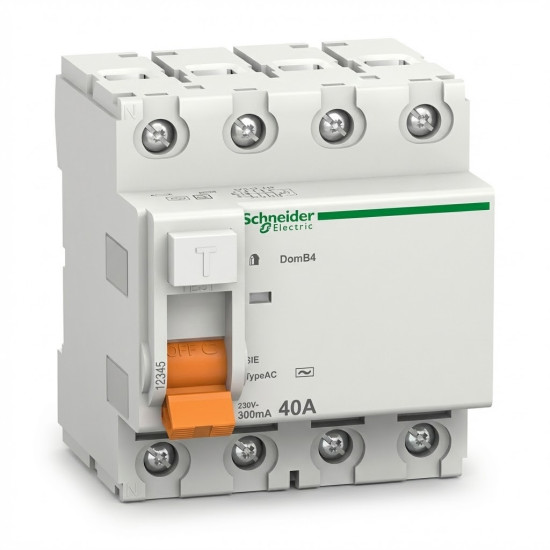 INTERRUPTEUR DIFFÉRENTIEL DOMAE 4P 40A 300MA AC - SCHNEIDER -