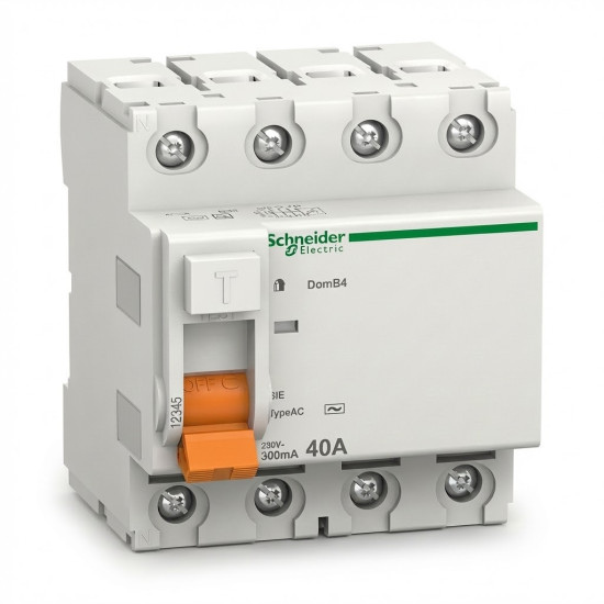 INTERRUPTEUR DIFFÉRENTIEL DOMAE 4P 40A 30MA AC - SCHNEIDER -